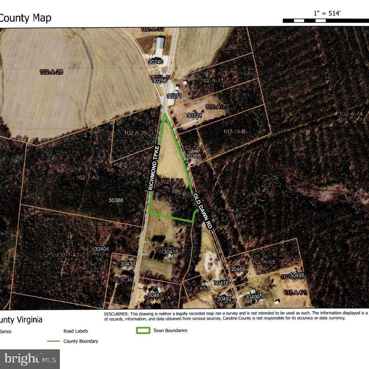 6.3 Acres of Residential Land for Sale in Ruther Glen, Virginia