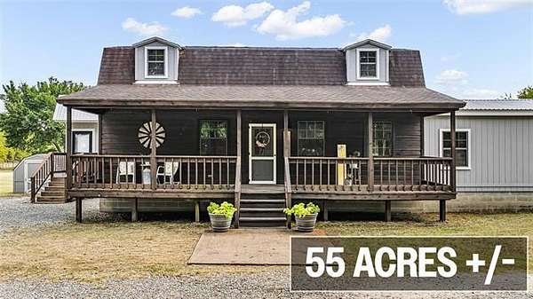 55 Acres of Land with Home for Sale in Bennington, Oklahoma