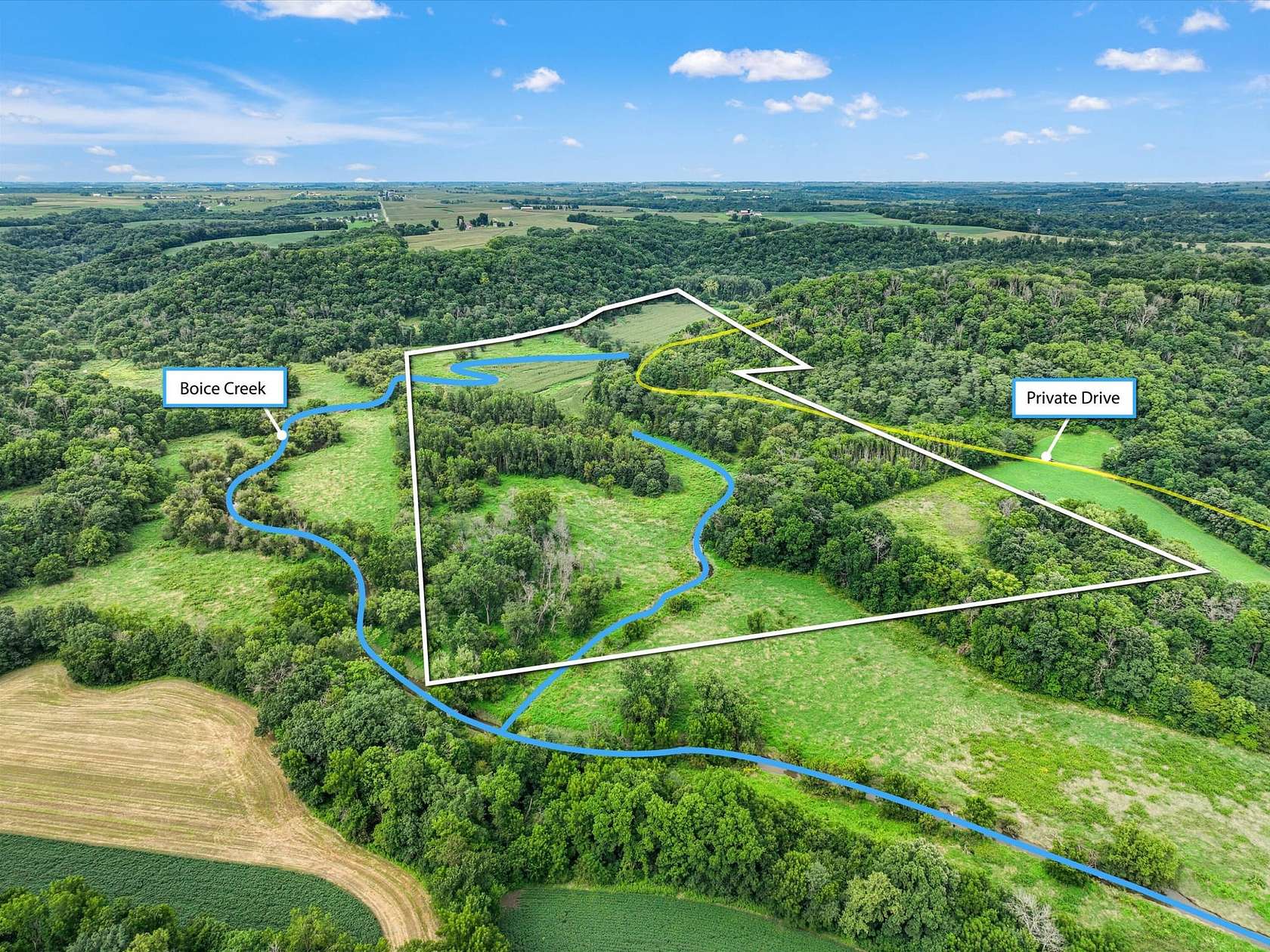 72.7 Acres of Recreational Land for Sale in Potosi, Wisconsin