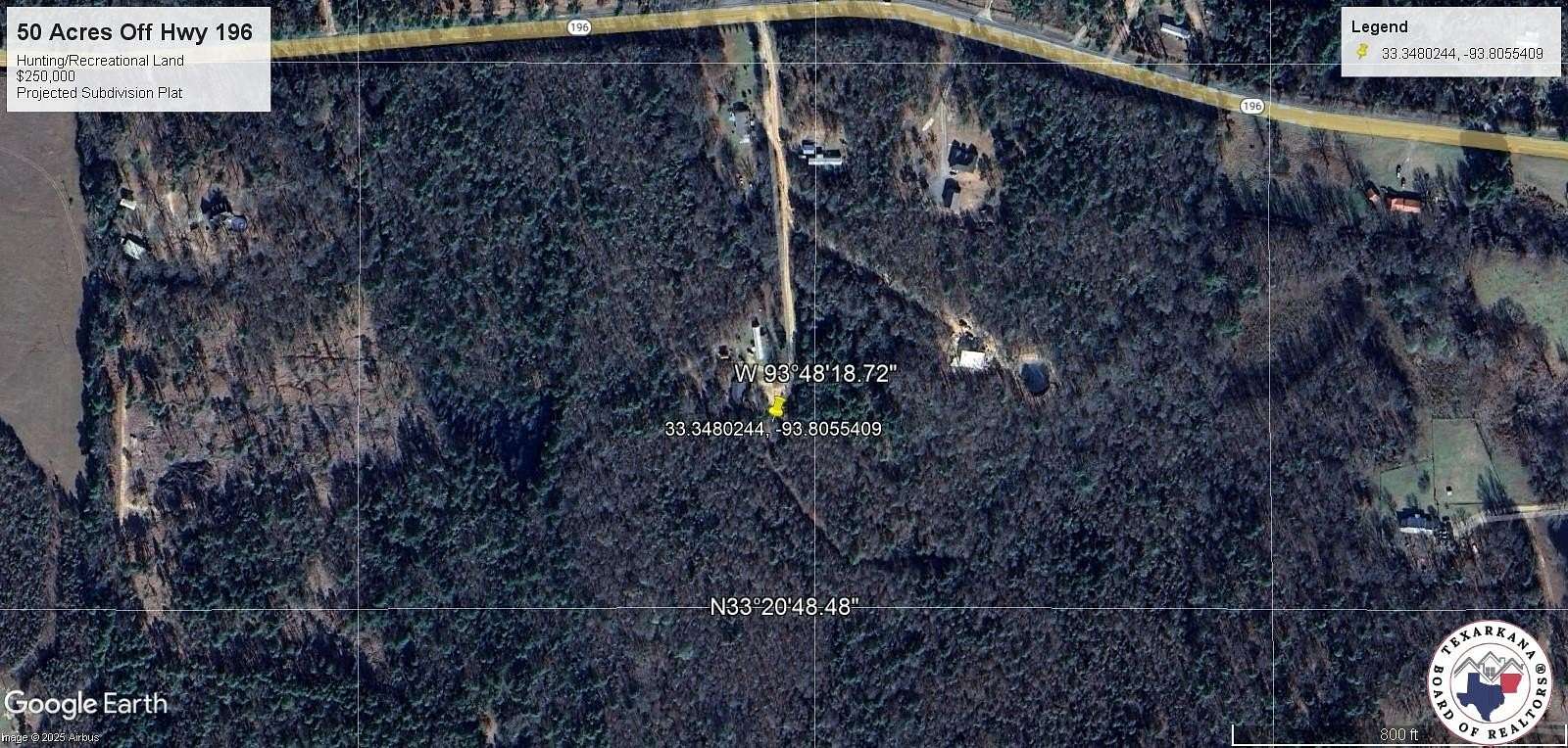 50 Acres of Recreational Land for Sale in Texarkana, Arkansas