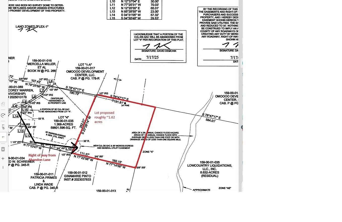 1.61 Acres of Land for Sale in Summerville, South Carolina