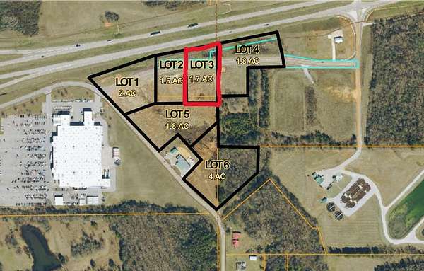 1.7 Acres of Commercial Land for Sale in Pontotoc, Mississippi
