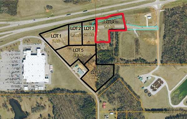 1.8 Acres of Commercial Land for Sale in Pontotoc, Mississippi