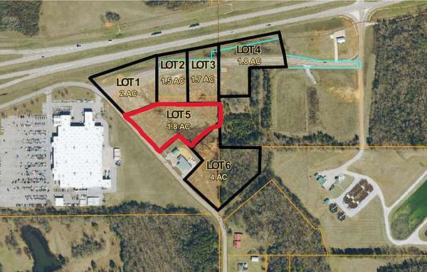 1.8 Acres of Commercial Land for Sale in Pontotoc, Mississippi