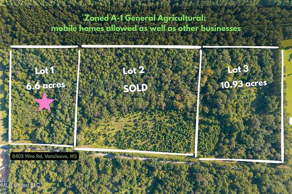 6.6 Acres of Agricultural Land for Sale in Vancleave, Mississippi
