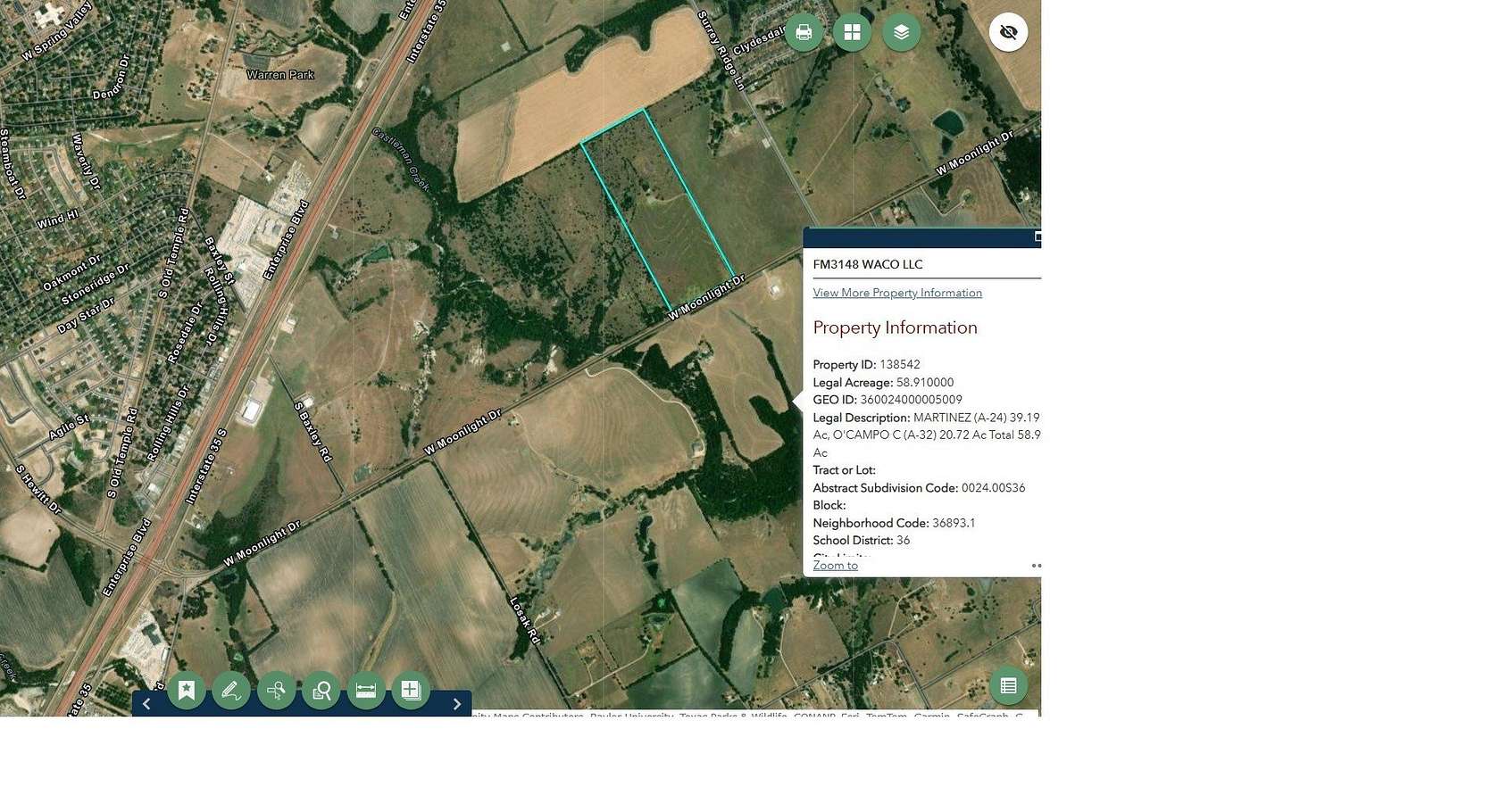59 Acres of Land for Sale in Robinson, Texas