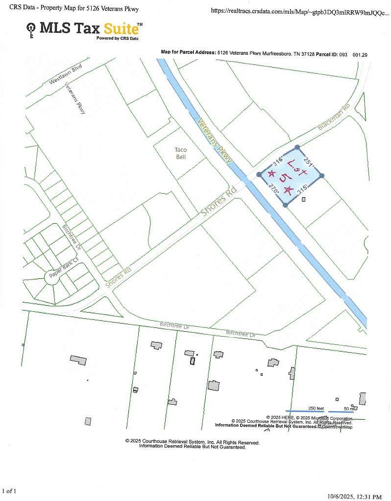 2 Acres of Commercial Land for Sale in Murfreesboro, Tennessee