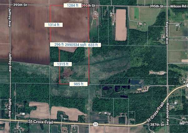 68.7 Acres of Land for Sale in North Branch, Minnesota