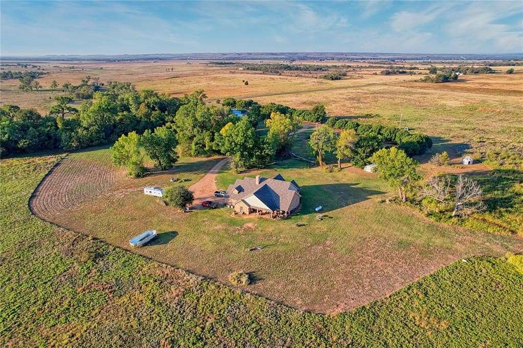 80 Acres of Agricultural Land with Home for Sale in Mangum, Oklahoma