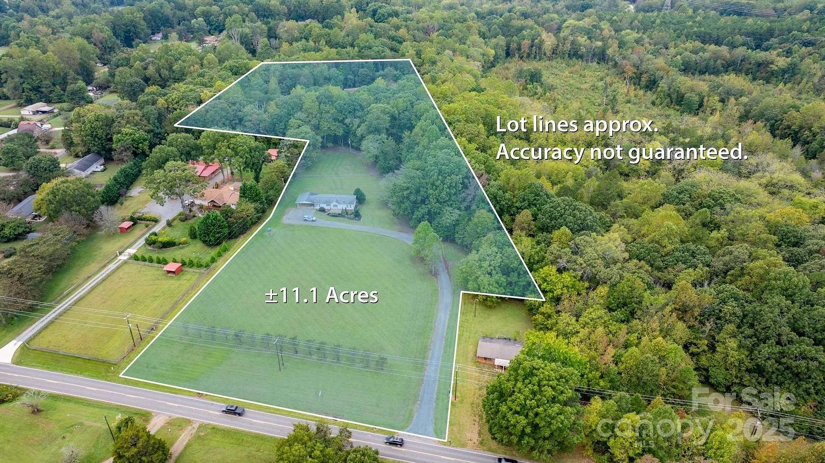 11.1 Acres of Land with Home for Sale in Mooresville, North Carolina