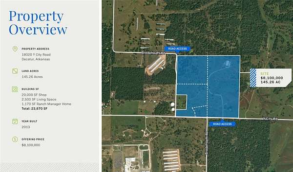 146 Acres of Improved Agricultural Land for Sale in Decatur, Arkansas