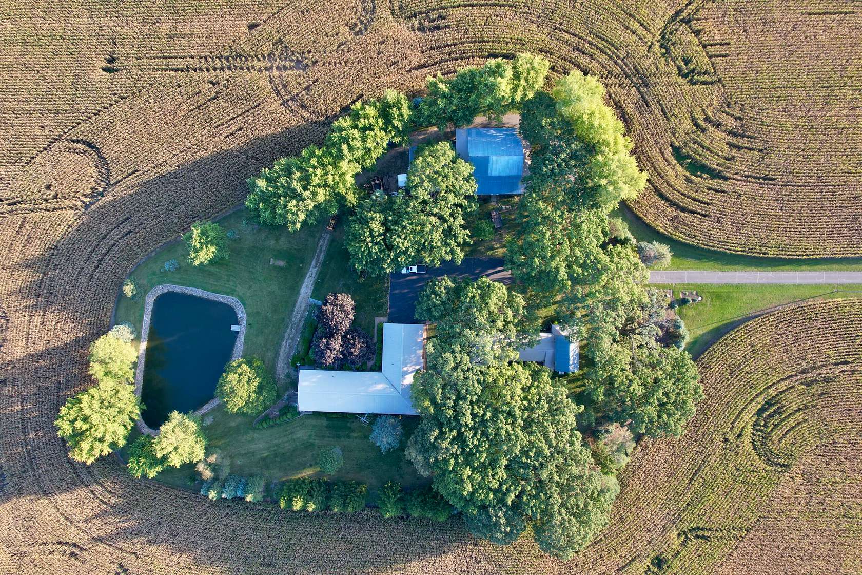 8.49 Acres of Land with Home for Sale in Huntley, Illinois