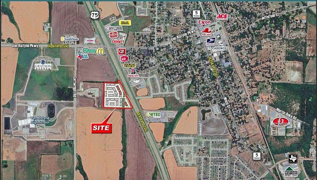 18.5 Acres of Mixed-Use Land for Sale in Van Alstyne, Texas