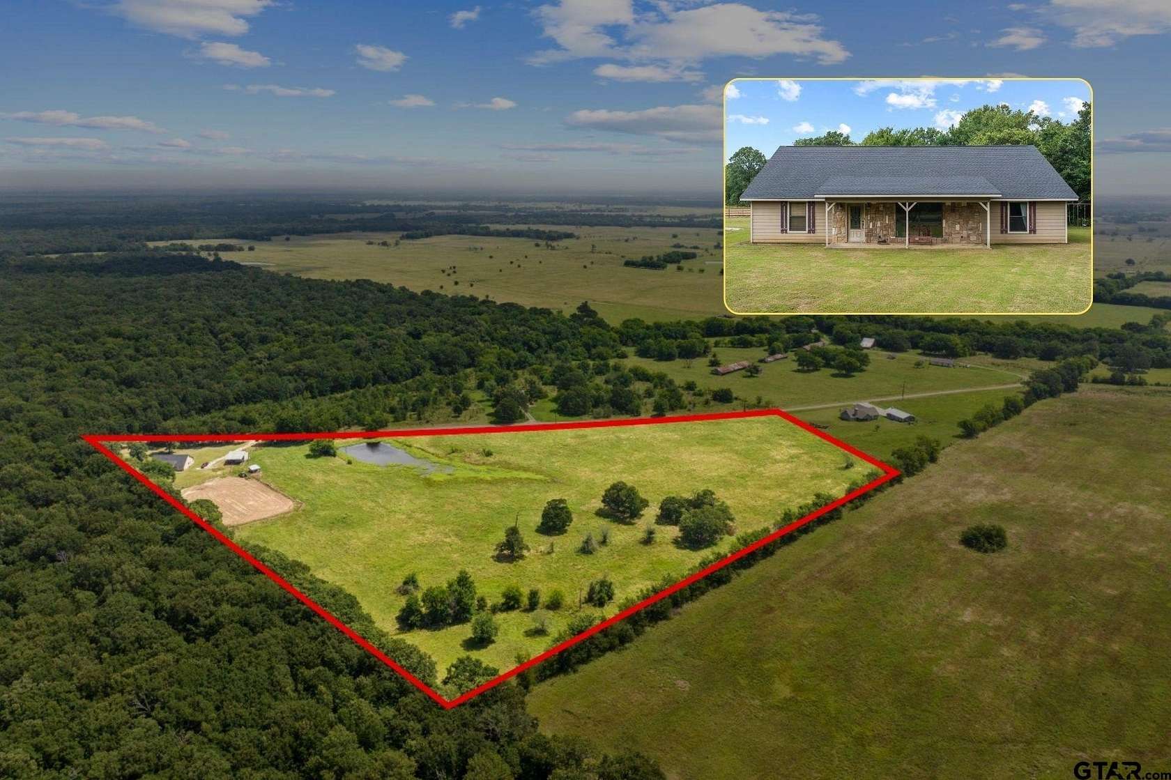16 Acres of Land with Home for Sale in Mount Vernon, Texas