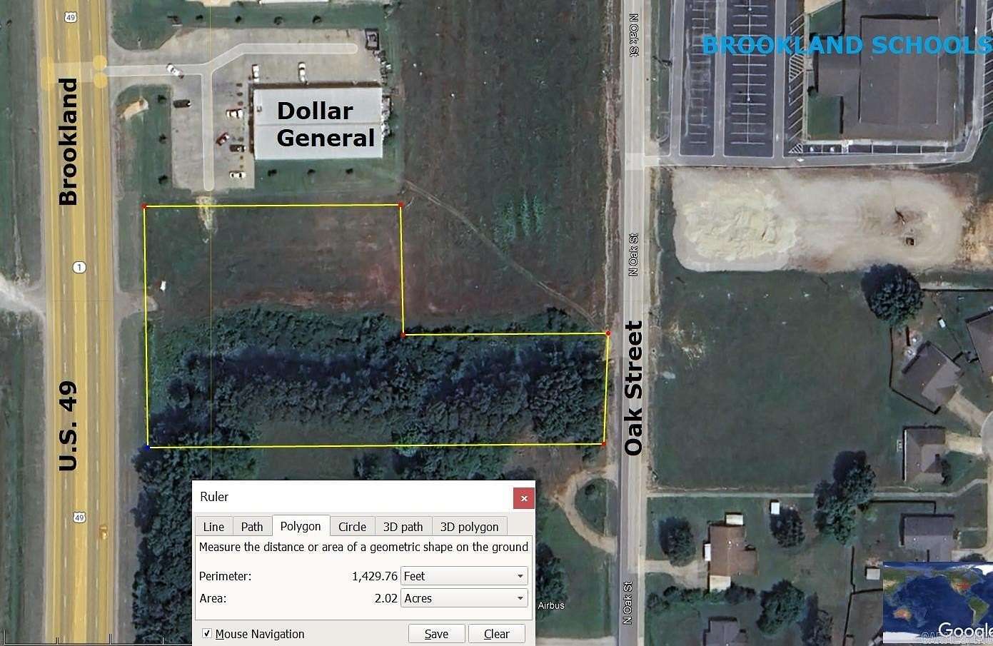 2 Acres of Commercial Land for Sale in Brookland, Arkansas