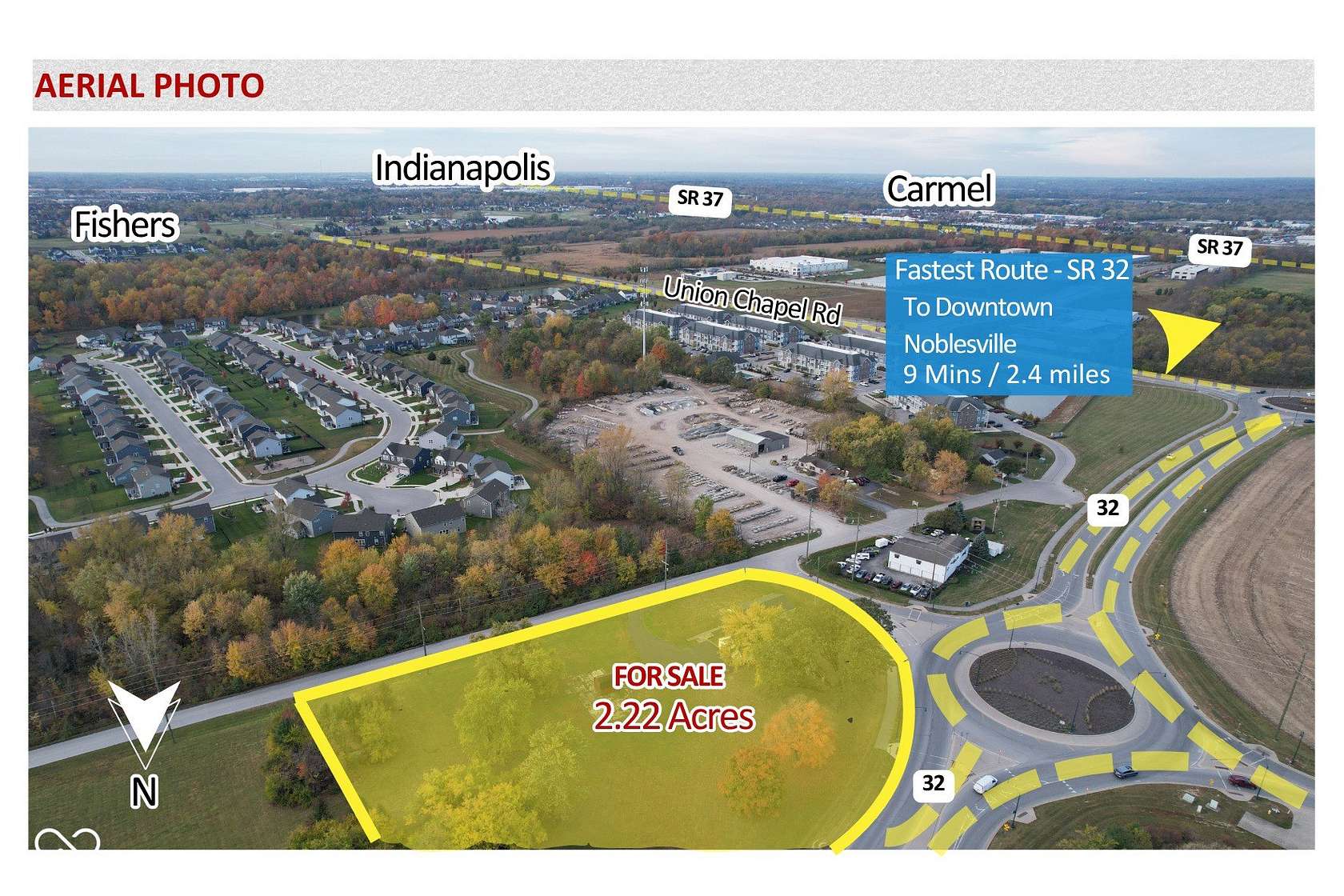 2.2 Acres of Commercial Land for Sale in Noblesville, Indiana