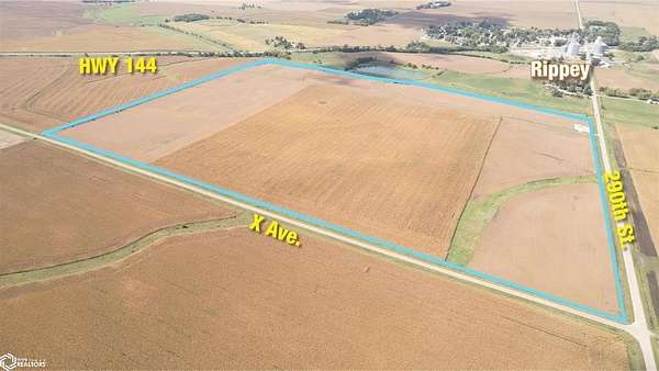 120 Acres of Agricultural Land for Auction in Rippey, Iowa