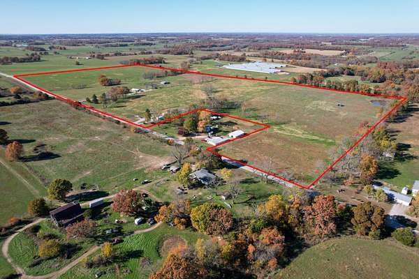 77 Acres of Agricultural Land with Home for Sale in Verona, Missouri