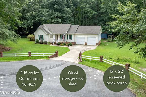 2.15 Acres of Residential Land with Home for Sale in Goldsboro, North Carolina