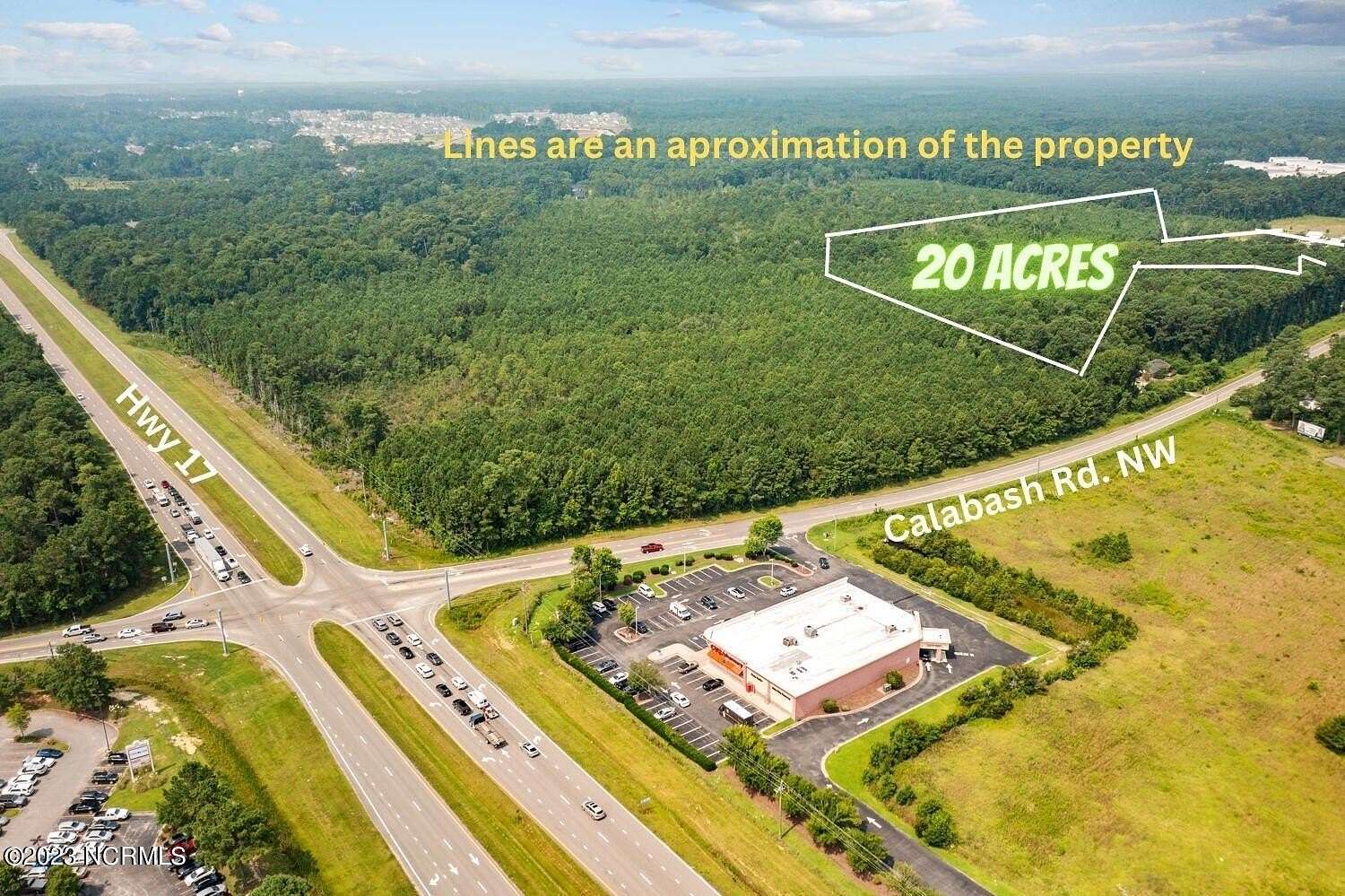 20.4 Acres of Commercial Land for Sale in Calabash, North Carolina