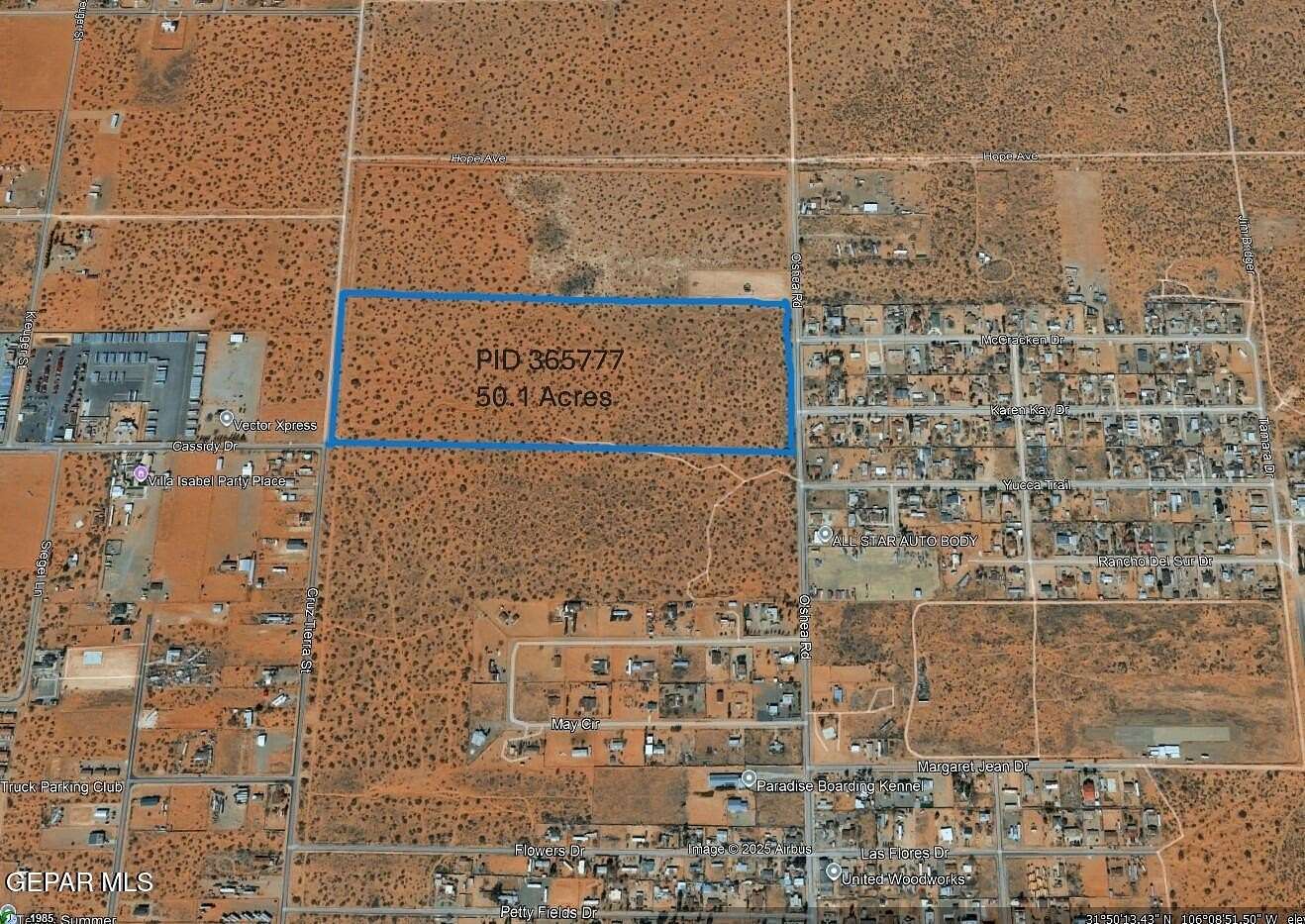 50.1 Acres of Land for Sale in El Paso, Texas