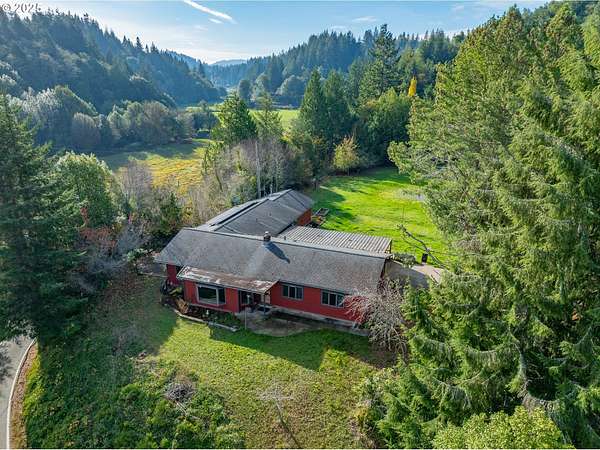 72.2 Acres of Agricultural Land with Home for Sale in Myrtle Point, Oregon