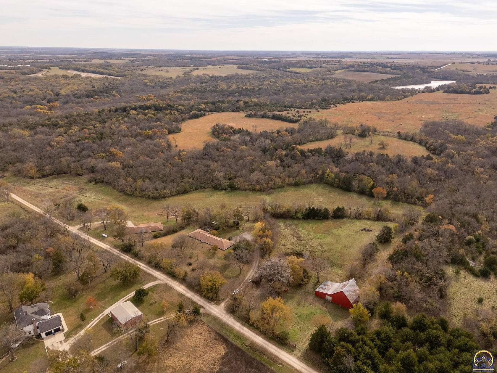 34.7 Acres of Land with Home for Sale in Carbondale, Kansas