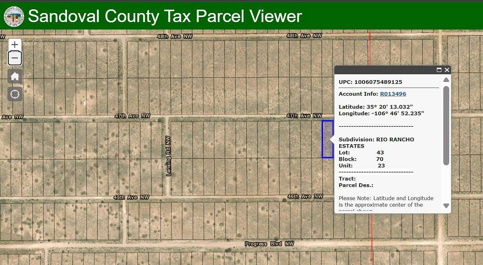 1 Acre of Land for Sale in Rio Rancho, New Mexico