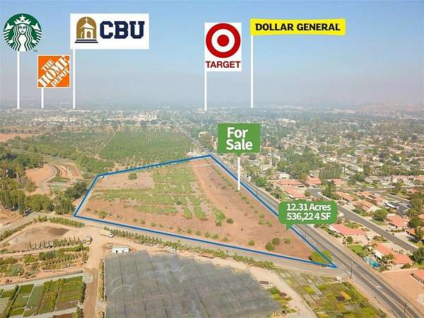 12.3 Acres of Land for Sale in Riverside, California