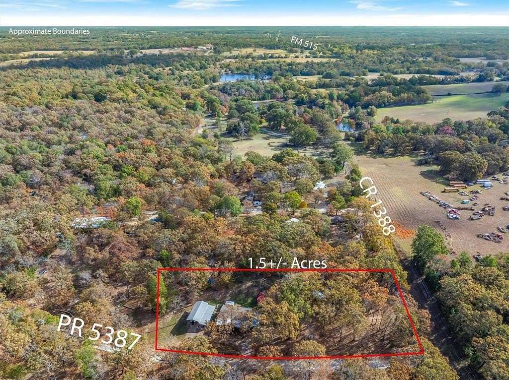 1.5 Acres of Residential Land with Home for Sale in Yantis, Texas
