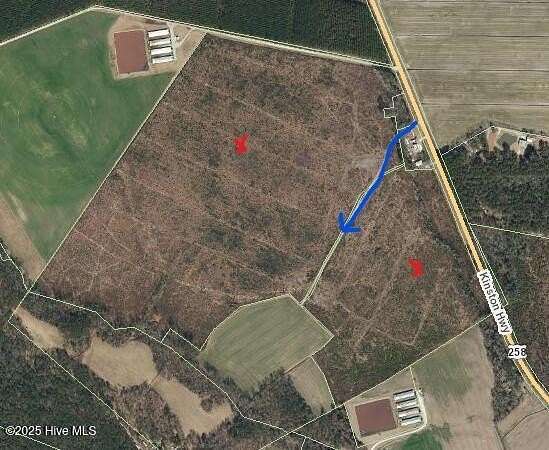 182 Acres of Recreational Land & Farm for Sale in Richlands, North Carolina