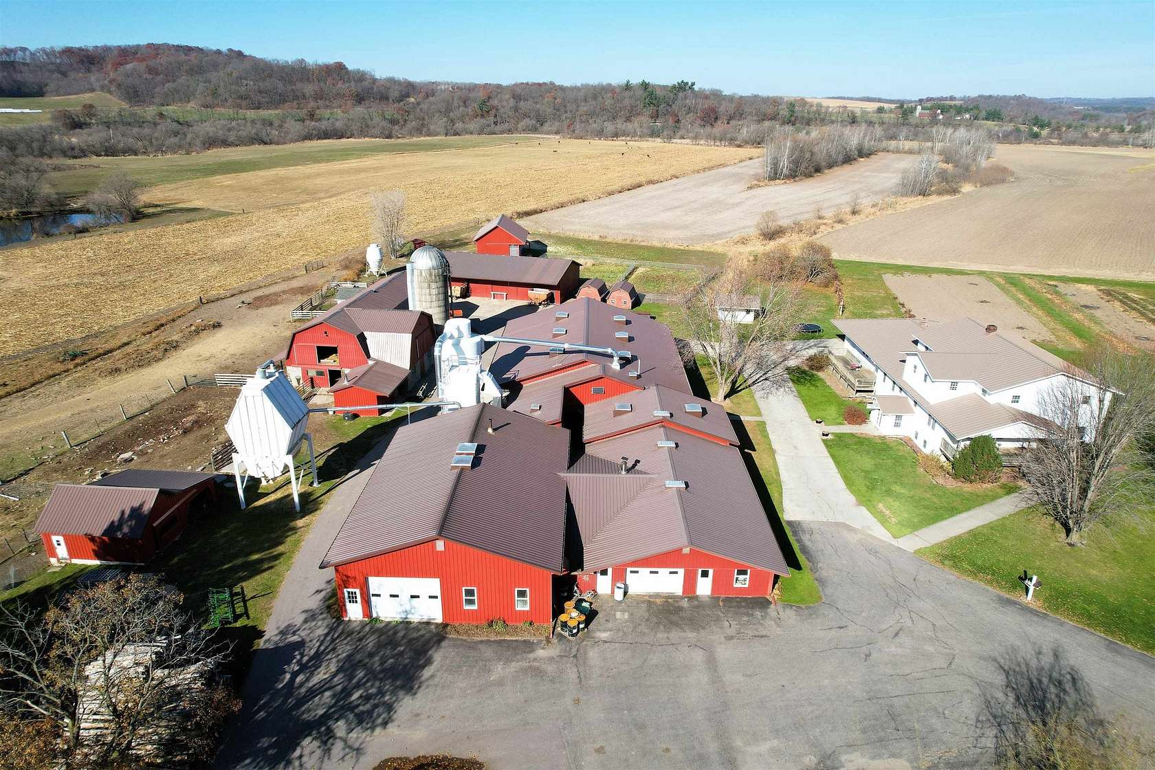 63.5 Acres of Agricultural Land with Home for Sale in La Valle, Wisconsin