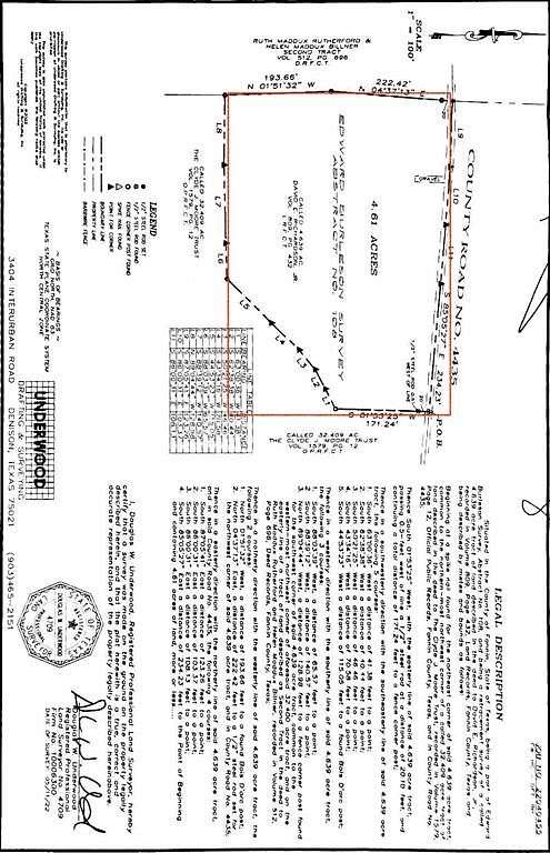 4.6 Acres of Land for Sale in Trenton, Texas