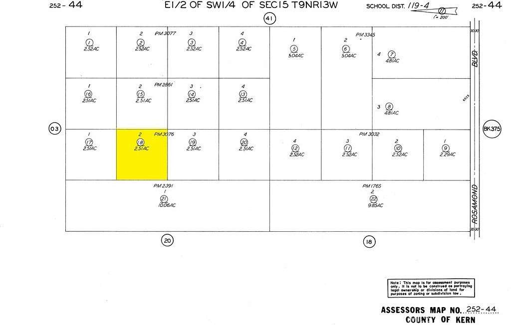2.5 Acres of Residential Land for Sale in Rosamond, California