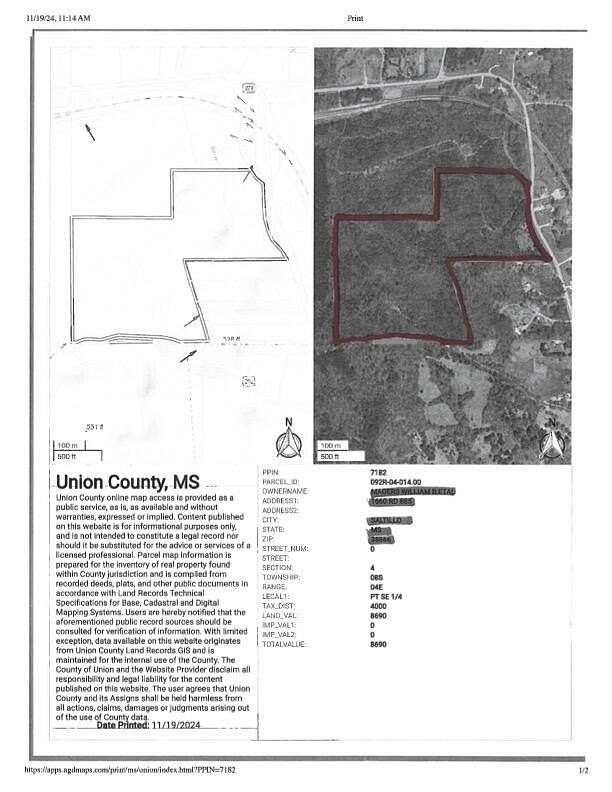 54 Acres of Recreational Land for Sale in Blue Springs, Mississippi