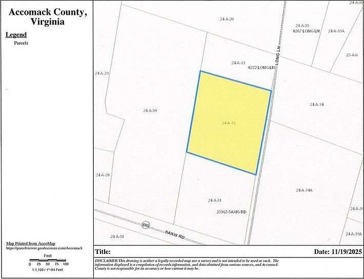 1 Acre of Land for Sale in Temperanceville, Virginia