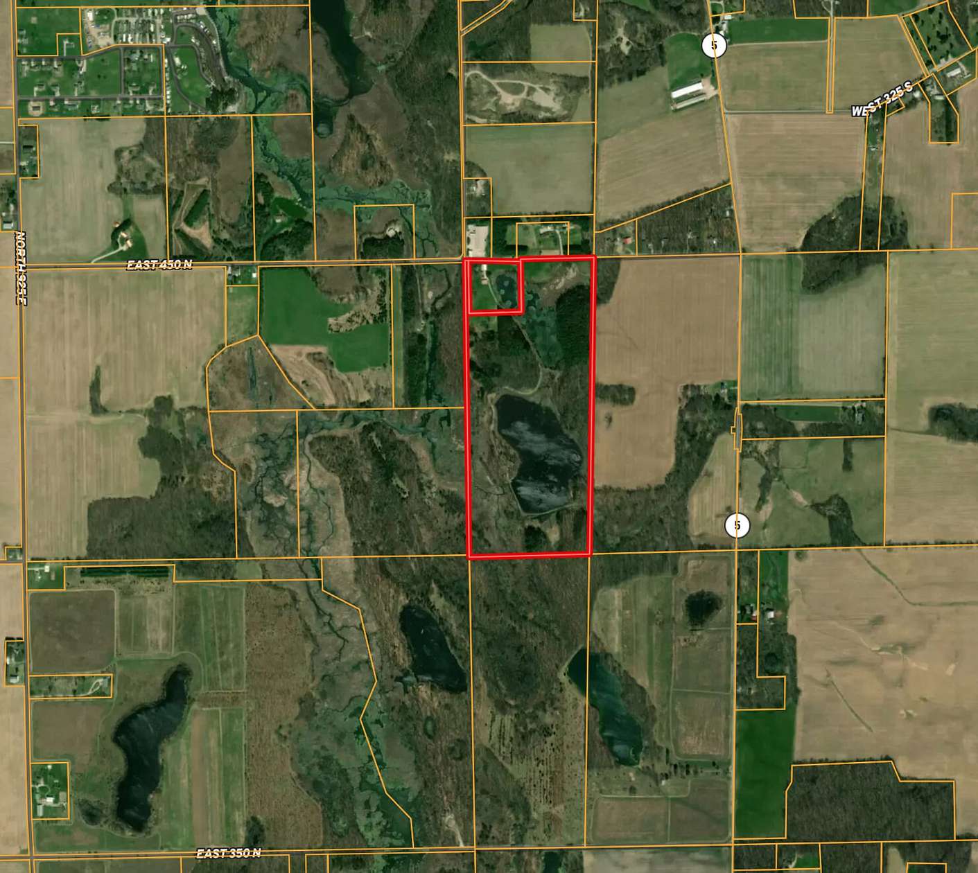 68 Acres of Recreational Land with Home for Sale in Pierceton, Indiana