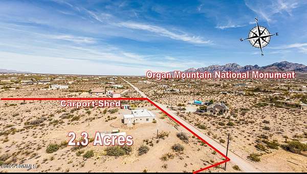2.29 Acres of Residential Land with Home for Sale in Las Cruces, New Mexico