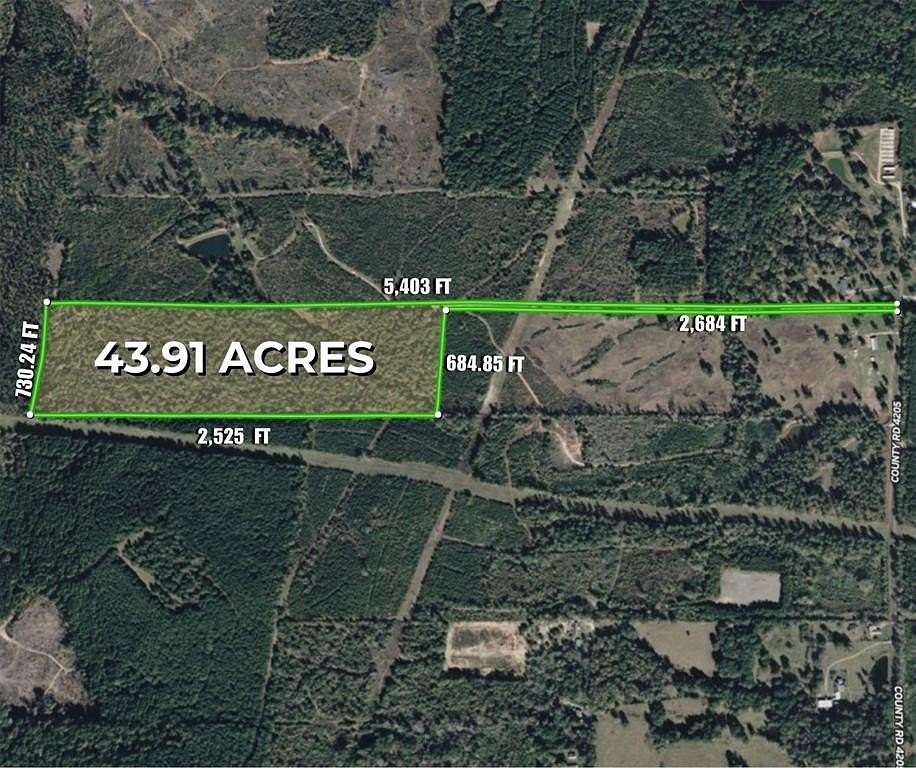 44 Acres of Recreational Land for Sale in Marshall, Texas