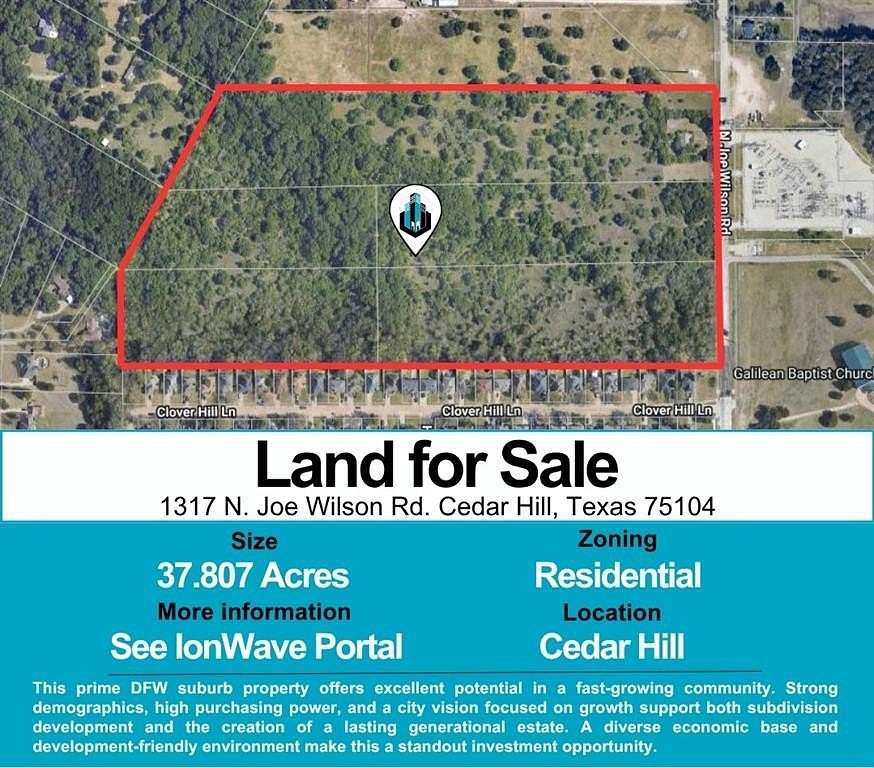 37.8 Acres of Mixed-Use Land for Sale in Cedar Hill, Texas