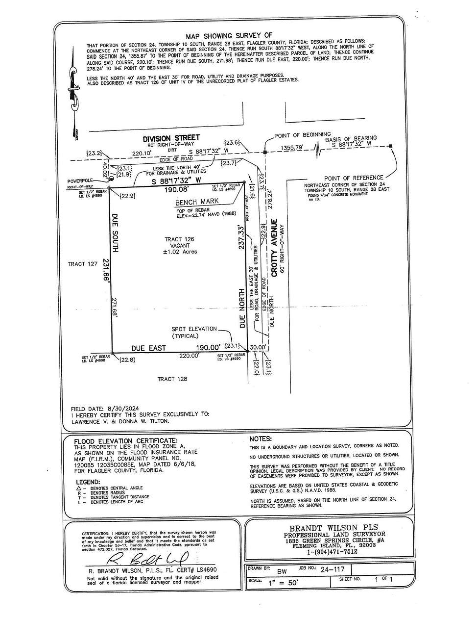 1 Acre of Land for Sale in Hastings, Florida