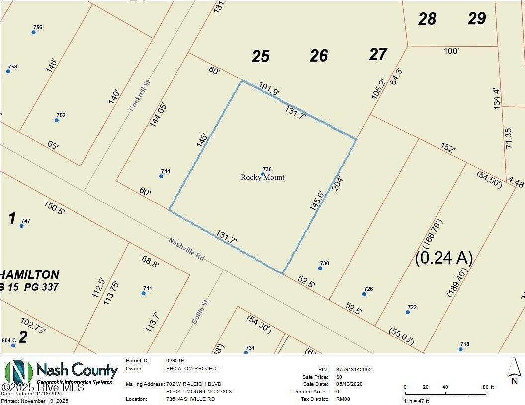 0.44 Acres of Residential Land for Sale in Rocky Mount, North Carolina