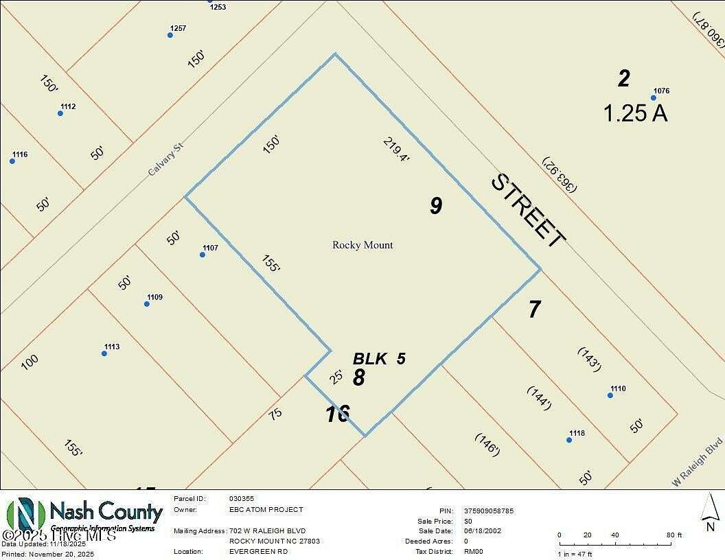 0.26 Acres of Residential Land for Sale in Rocky Mount, North Carolina