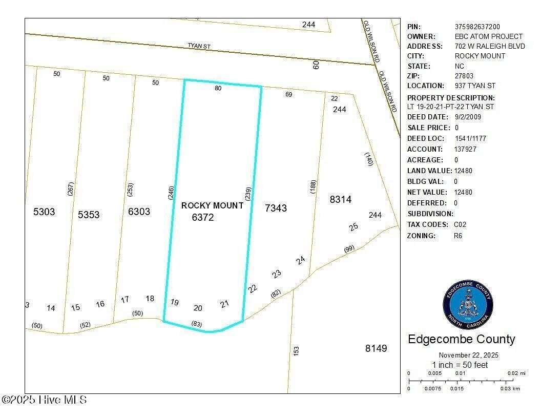 0.44 Acres of Residential Land for Sale in Rocky Mount, North Carolina