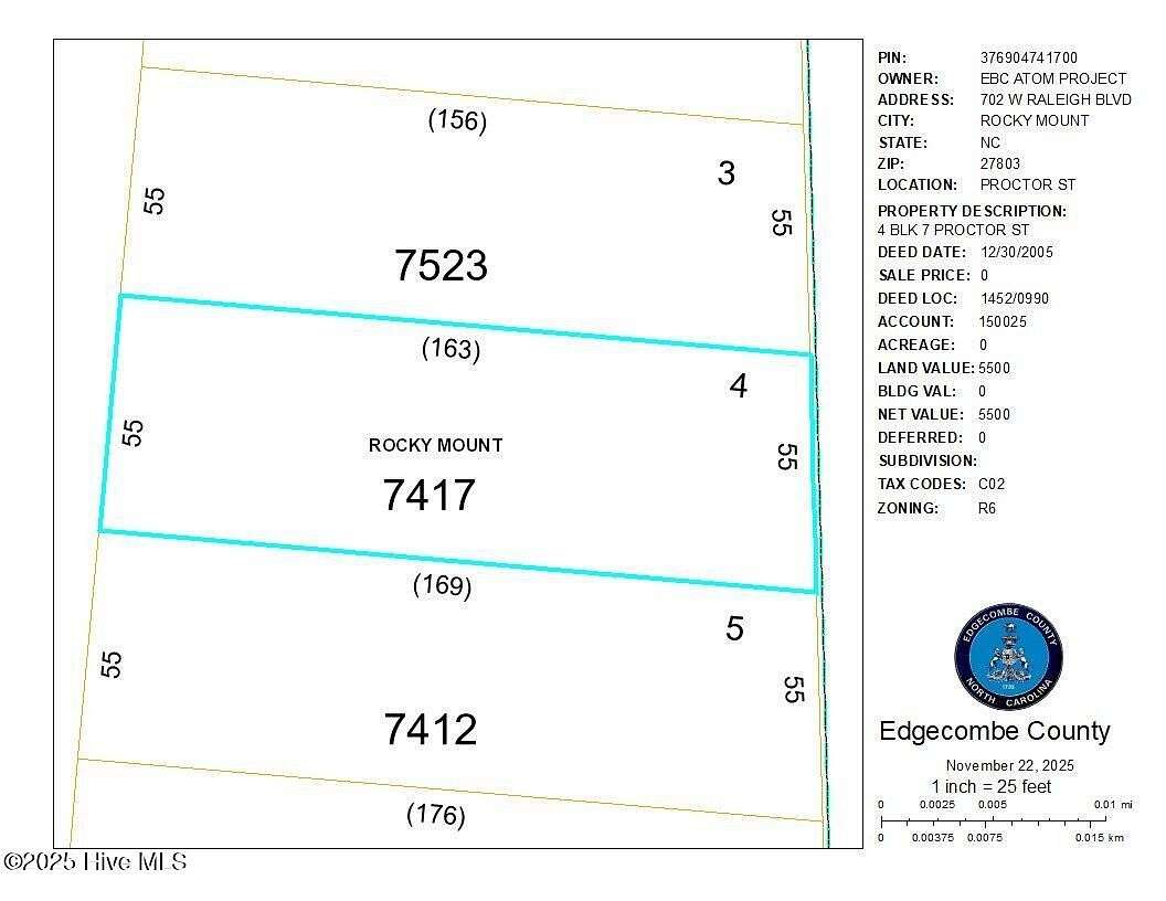 0.21 Acres of Residential Land for Sale in Rocky Mount, North Carolina