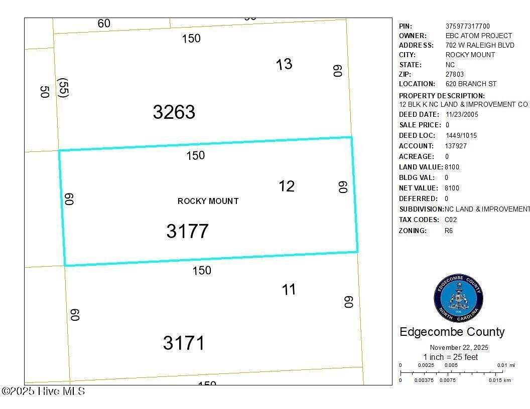 0.21 Acres of Residential Land for Sale in Rocky Mount, North Carolina