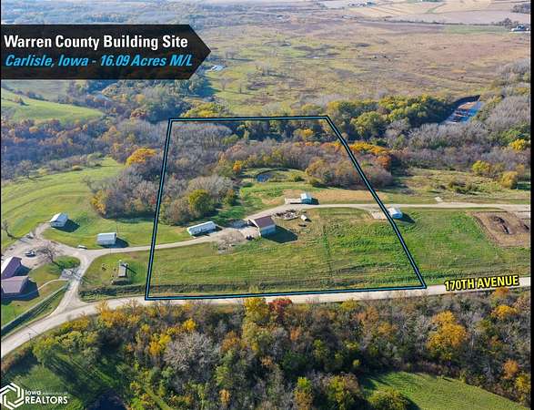 16 Acres of Recreational & Residential Land for Sale in Carlisle, Iowa
