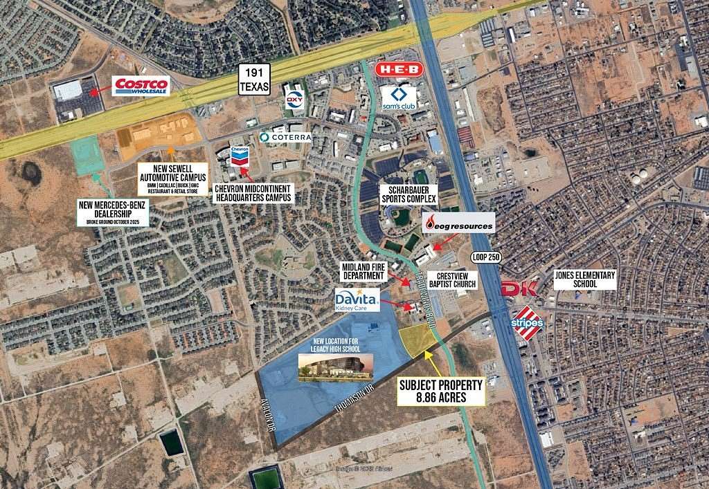 8.86 Acres of Mixed-Use Land for Sale in Midland, Texas