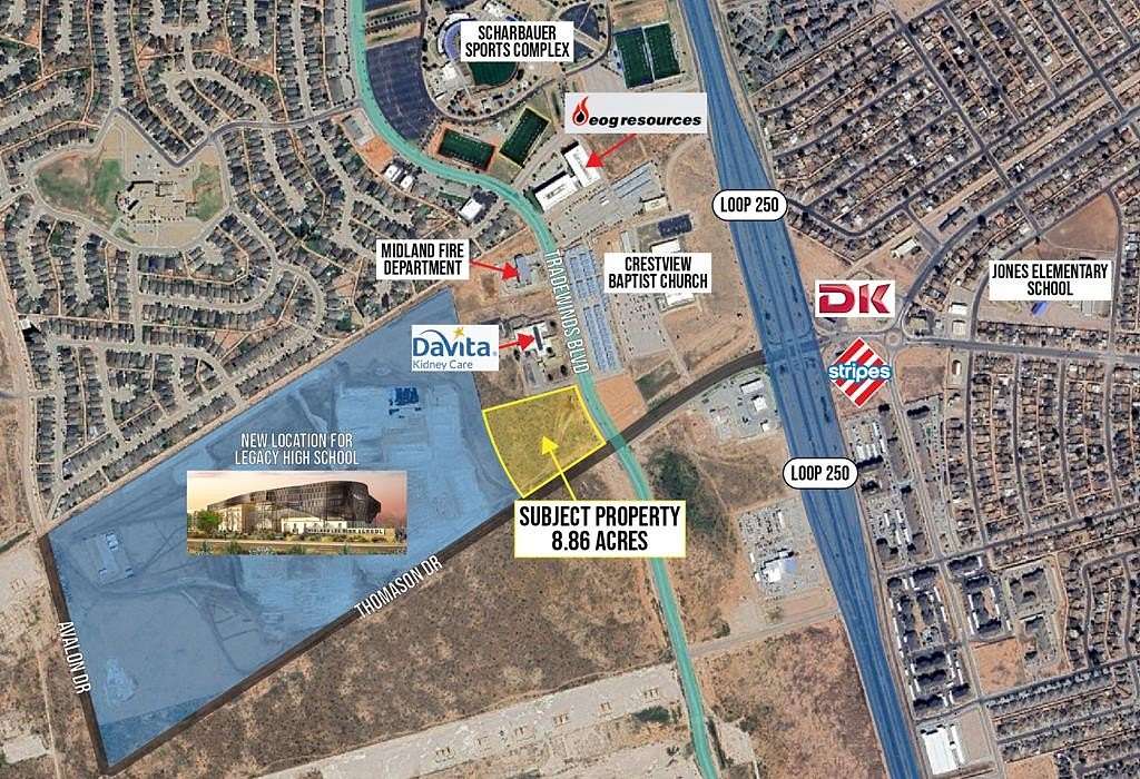 8.86 Acres of Mixed-Use Land for Sale in Midland, Texas