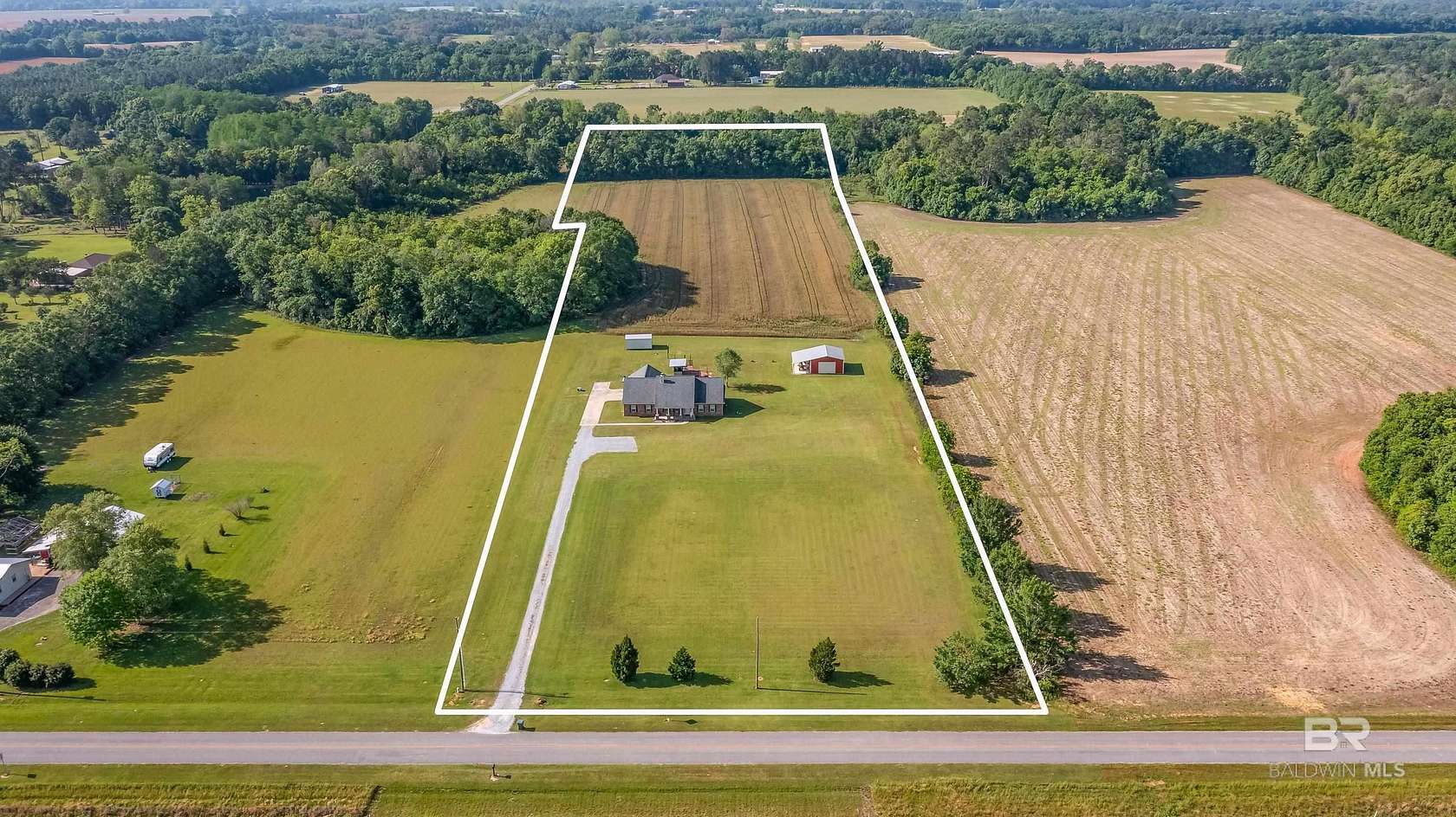 8.28 Acres of Residential Land with Home for Sale in Robertsdale, Alabama